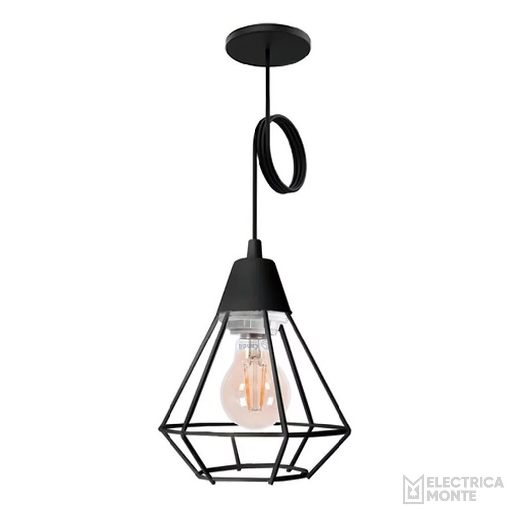 Colgante "JAULA DIAMANTE" con tacita plástica Negro