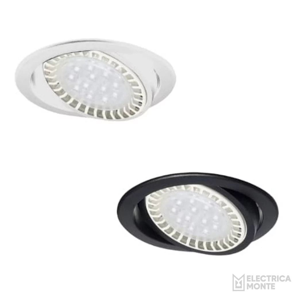 Spot de embutir redondo de pvc p/lampara AR-111 Negro