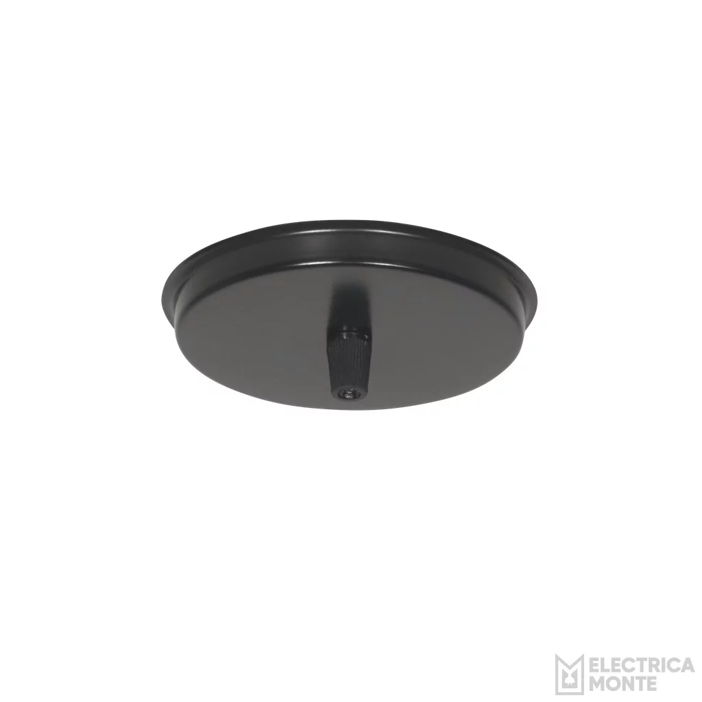 Tapa redonda de 3 luces s/cable Negro