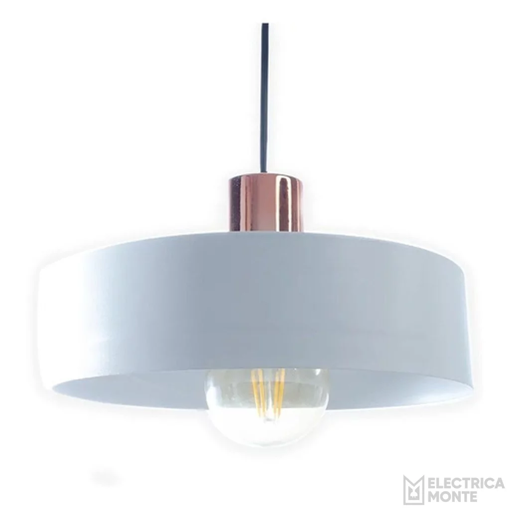 Colgante de Chapa Hebe 25 cm Blanco Texturado / Cobre