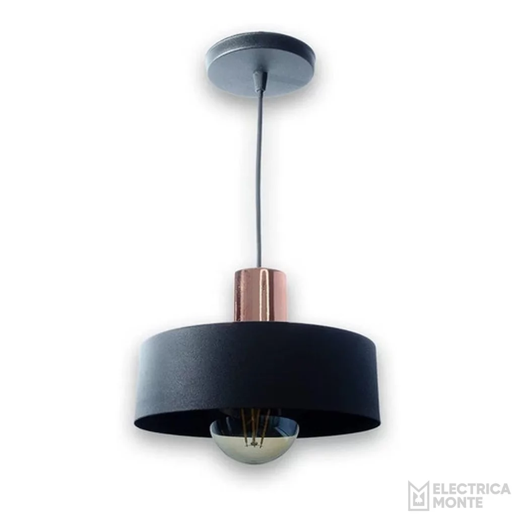 Colgante de Chapa Hebe 25 cm Negro Texturado / Cobre