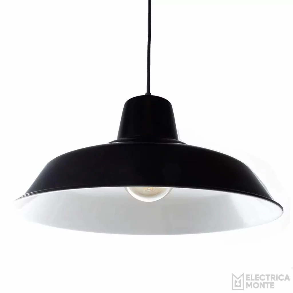 Colgante de Chapa Galponero 35 Cm Negro Base Blanca