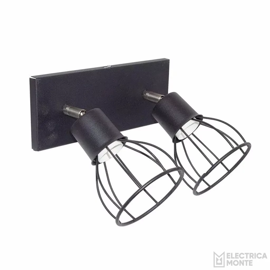 Spot Malta 2 Luces Negro Texturado