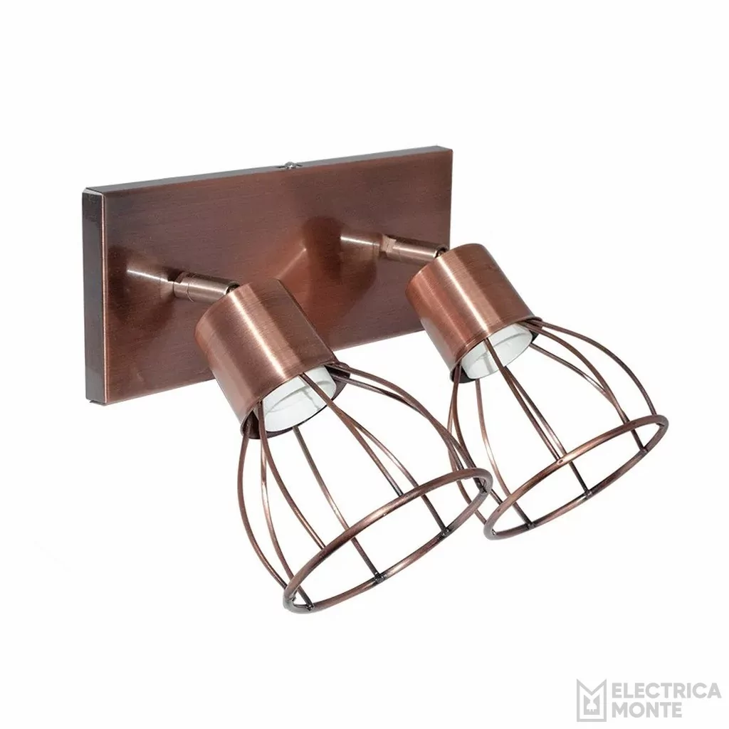 Spot Malta 2 Luces Metalizado Cobre
