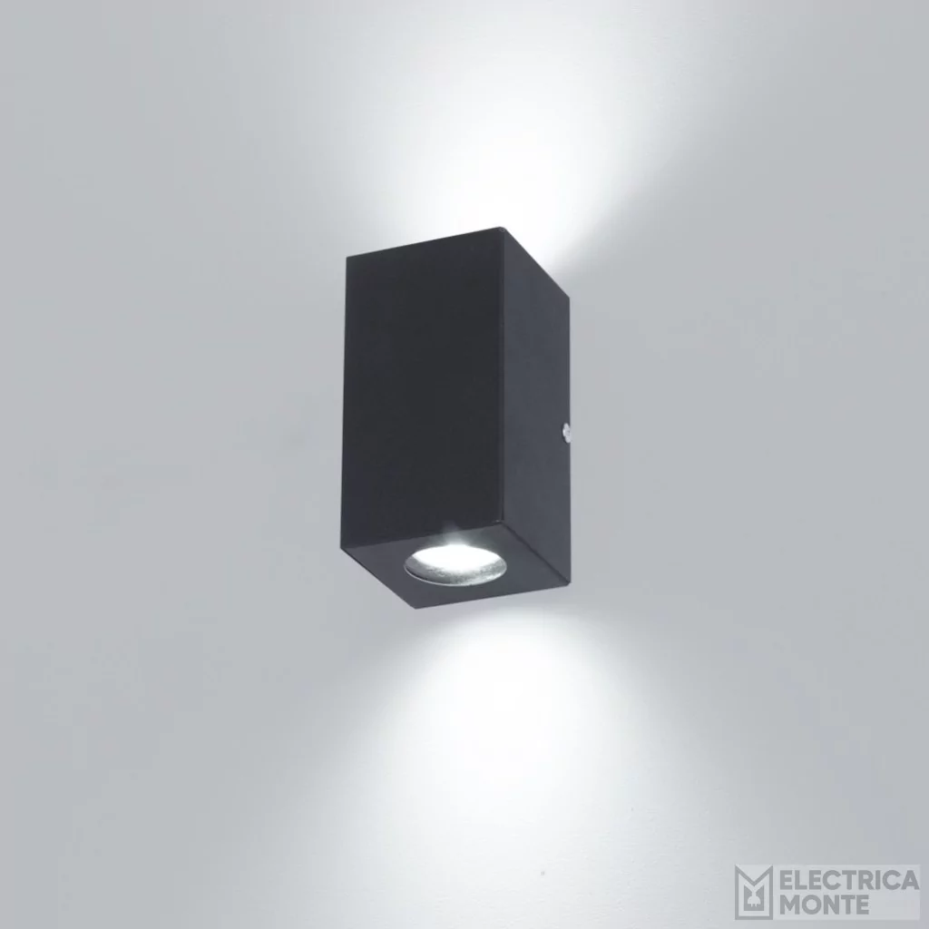 Aplique Rectangular Bidireccional 2 Dicroicas Gu10 Negro