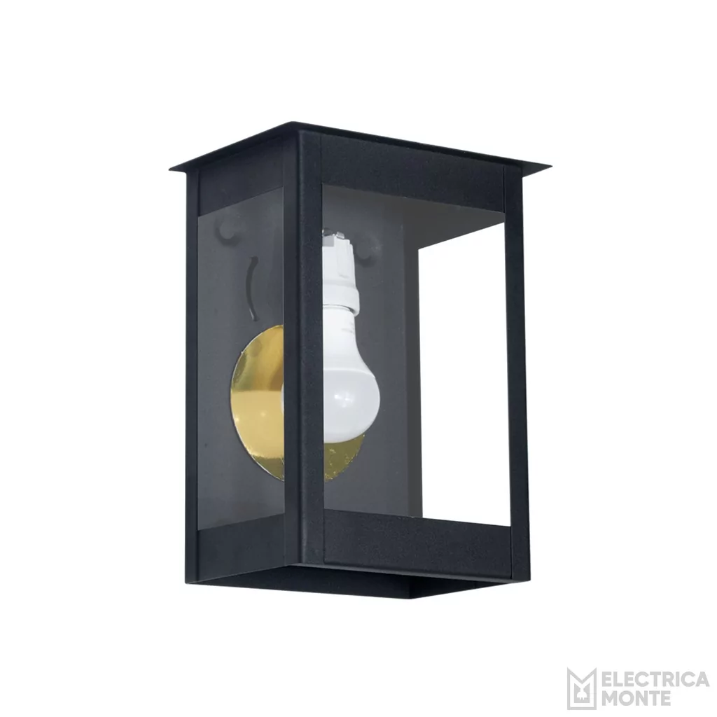 Farol Apolo 3 Caras Interior/Exterior Vidrio Transparente E27 Chapa