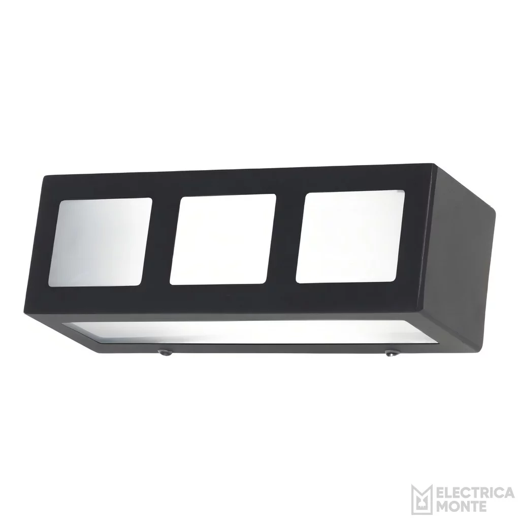 Aplique Difusor Exterior Rectangular Negro Monaco