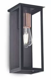 Farol "NOVARA" sin mensula y vidrio transparente 31 cm Negro