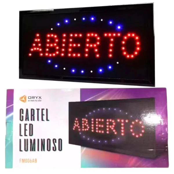 Cartel Luminoso "Abierto"