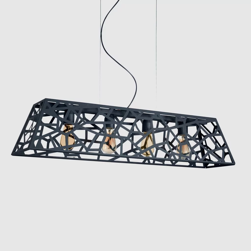 Colgante "MERIDA" 4 Luces Negro