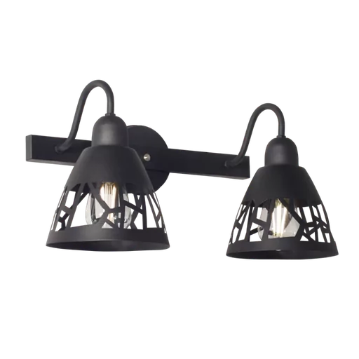 [AP-2304N] Aplique "SANTANDER" Dos Luces Negro
