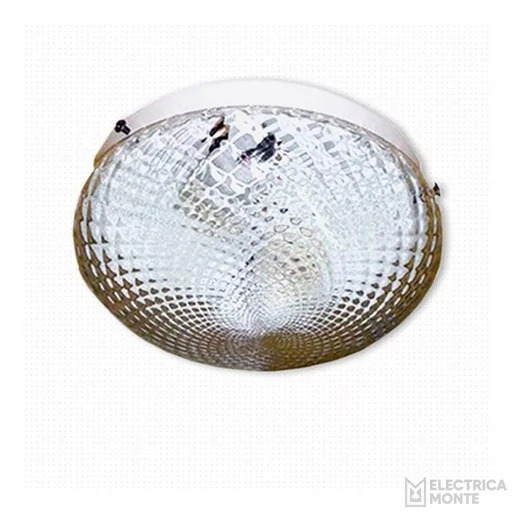 [P-202-BLA] Plafón "BOINA VENECIANO" 20 cm con Base Blanca
