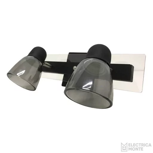 [S-211-NT] Spot Doble "SEGOVIA" con tulipa Negro