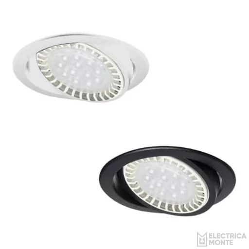 [SE-117-NEG] Spot de embutir redondo de pvc p/lampara AR-111 Negro