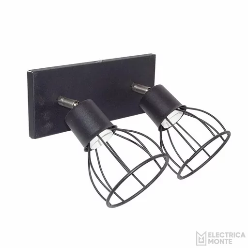 [732102] Spot Malta 2 Luces Negro Texturado