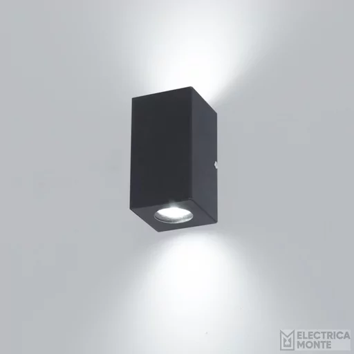 [2223] Aplique Rectangular Bidireccional 2 Dicroicas Gu10 Negro