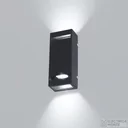 Aplique Napoles Recto Bidireccional Doble Efecto 2 Dicroicas GU10 Negro