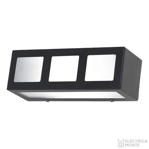 [AP-1400N] Aplique Difusor Exterior Rectangular Negro Monaco